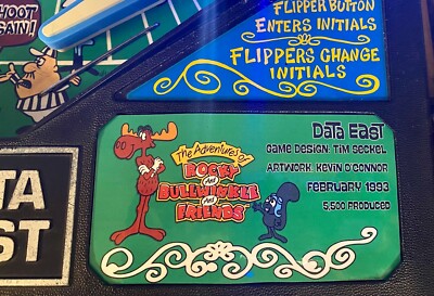 Rocky Bullwinkle Friends Pinball Custom Apron Cards Instruction