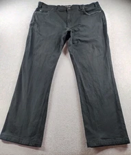 Duluth Trading Men's Pants Black Size 44x34 Flex Fire Hose Relaxed Stretch 43x33