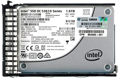 HP INTEL 1.6TB S3610 SERIES SSDSC2BX016T4P 6Gbs 2.5'' SATA SSD 805383-001 G8 G9
