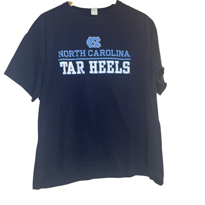 #ad North Carolina Tarheels Navy Blue Screen Print Hanes T Shirt XL Basketball NCAA $6.77