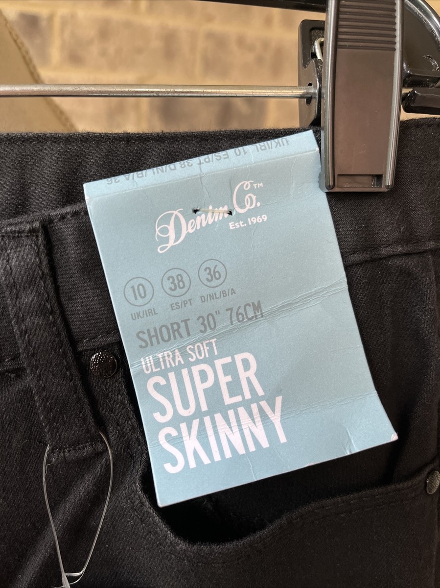 Jeans Denim Co Ultra Soft Super Skinny Taille 10 - Délavé Bleach Black