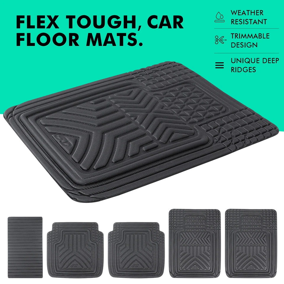 5PCS Front Rear Black Car Floor Mats Carpet Waterproof For Acura ILX MDX NSX RDX - Image 4 of 4