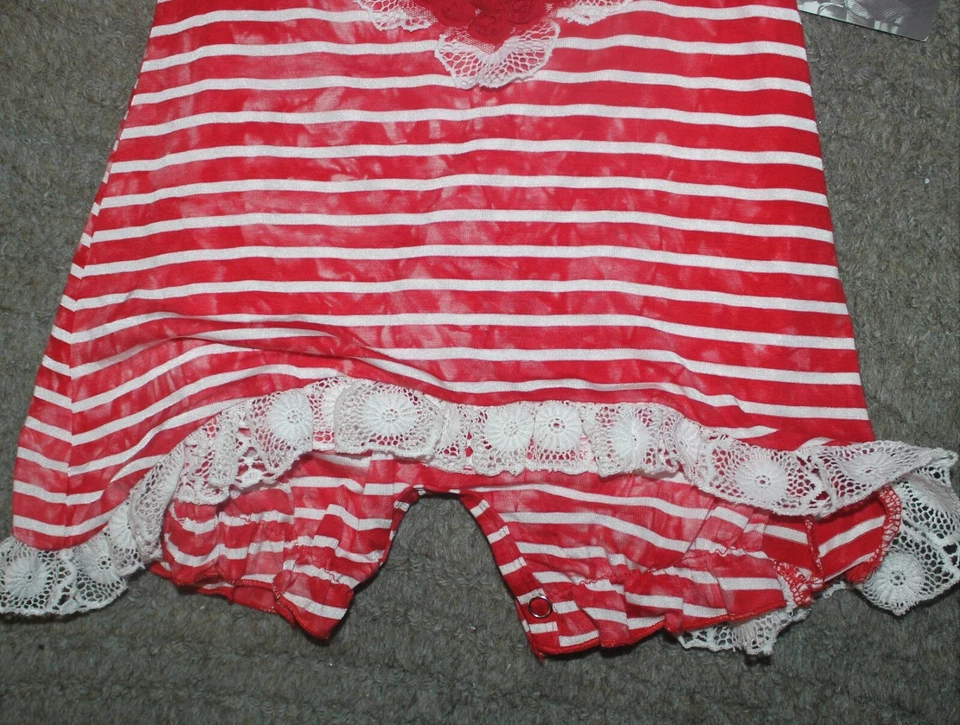 Cachcach Baby Girls Red & White Romper - Size 12 Months - NWT - Image 3 of 4