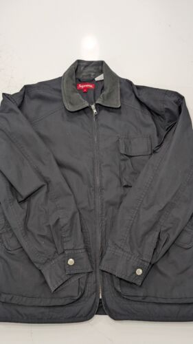 Supreme Cowhide Collar Cotton Shell Utility Jacket Black Size: Small - Picture 2 of 9