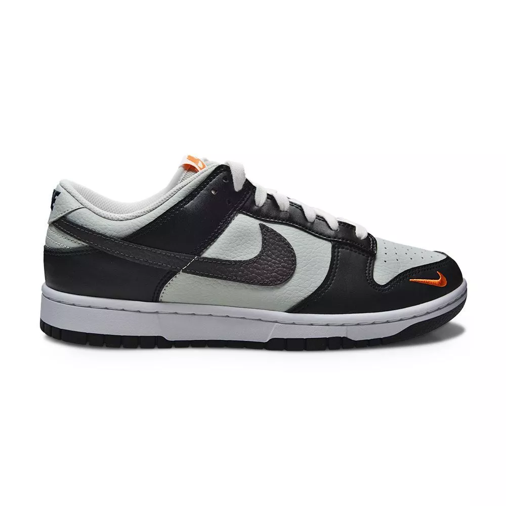 Mens Nike Dunk Low Mini Swoosh - FN7808 001 - Black Grey Orange