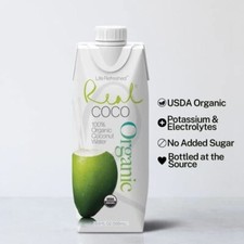 Real Coco Water Coconut Pure Organic 16.9oz Pack of 12