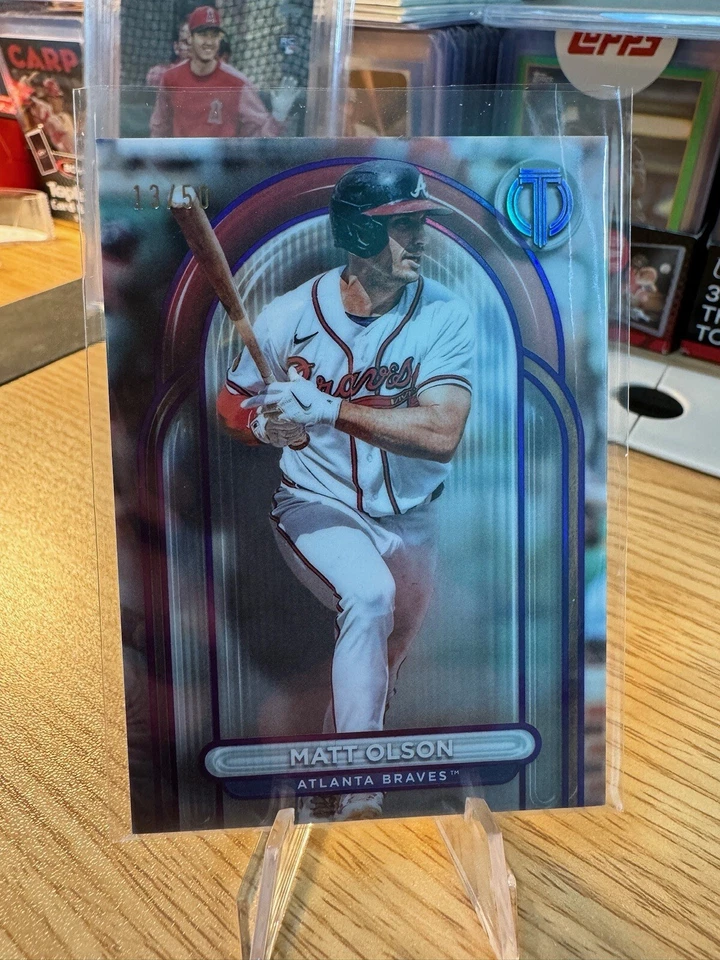2024 Topps Tribute #2 Matt Olson Purple Parallel #/50 Braves - Image 2 of 4
