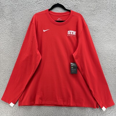 Nike Football Sweatshirt Men Extra Extra Large 2XL Red Lightweight STH Athletics