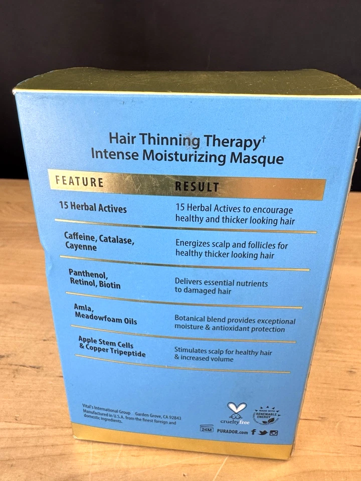 Увлажняющая маска для предотвращения выпадения волос Pura d'or 8 упаковок - Изображение 2 из 4