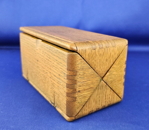 Antique Wooden Singer Sewing Machine Accessory Oak Puzzle BOX Patented 1889 - Picture 2 of 14