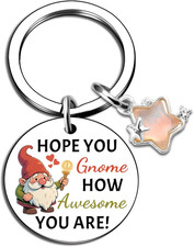 Gnome Keychain Gift for Women Teens Inspirational Birthday Christmas Jewelry