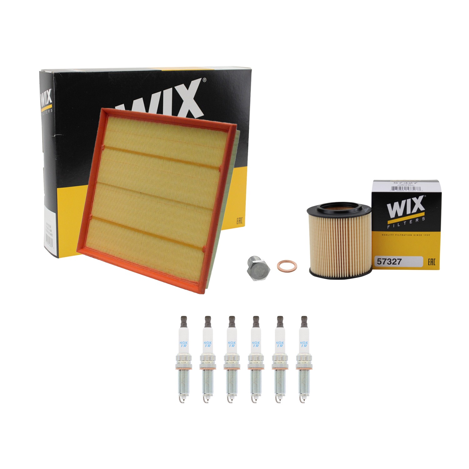 Wix Engine Air Oil Filters  NGK 6 Spark Plugs Kit for F10 535i F15 X5 F25 X3 L6