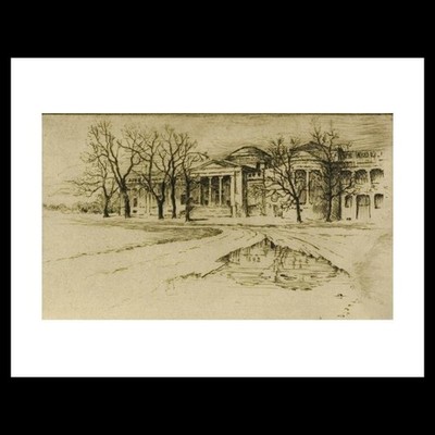 Bertha E. Jaques - Field Museum Reflected in Pool (1883-1934) Art Card Print