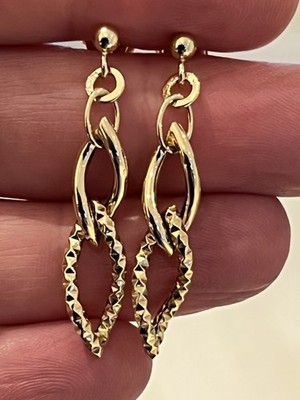 Stilvolle italienische Ohrhänger 14 kt Gold
