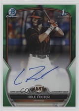 2023 Bowman Draft Green Lava Refractor 10/99 Cole Foster #CDA-CF Auto 11o2