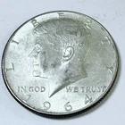 1964 Kennedy Half Dollar • 90% Silver • Circulated Coin - Free Shipping #8202