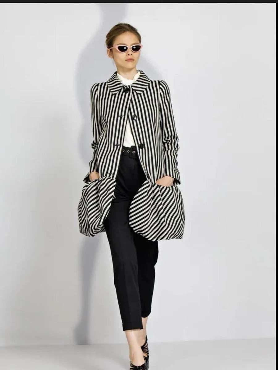 Haut Vintage MOSCHINO Cheap And Chic - Rayures Noir Et Blanc - Taille S - Coton - Occasion Très Bon état