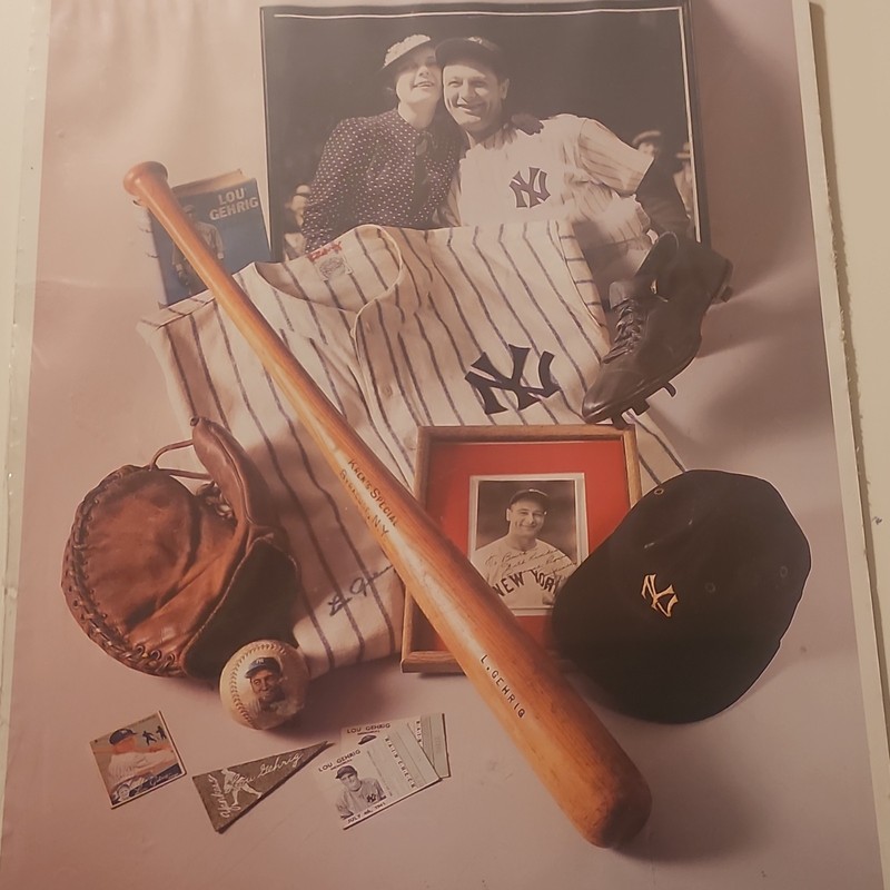 Lou Gehrig New York Yankees "The Iron Horse" Baseball Memorabilia Print