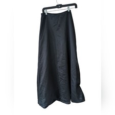 Ann Taylor Black Satin A-line Formal Evening Maxi Vintage Size 10