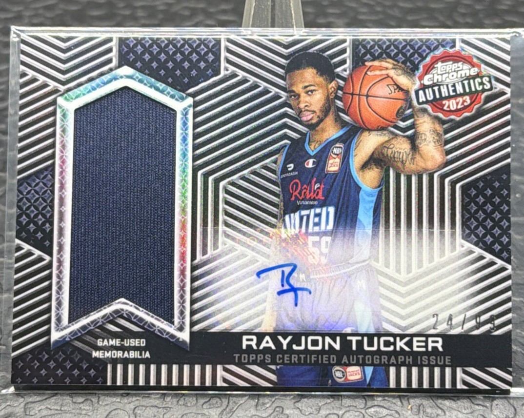 rayjon tucker patch auto /99  topps chrpme authentics 2023