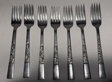 Nasco Valencia Japan Stainless Forks-Lot of 7-SEE PICS/VIDEO