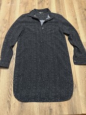 Dalia Dress, Women's Size XS, Black White Polka Dots Long Sleeve Dress V-neck