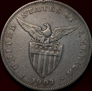 1903 S Philippines One Peso Silver Foreign Coin