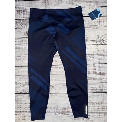 NEW Brooks Women's Size L Mid-Rise Navy Eclipse Jacquard Formation Crop Leggings