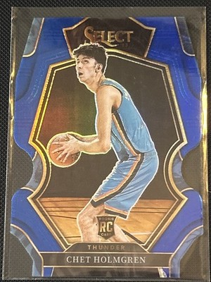 2022-23 Panini Select #196 Chet Holmgren Blue Prizms Die Cut #/249