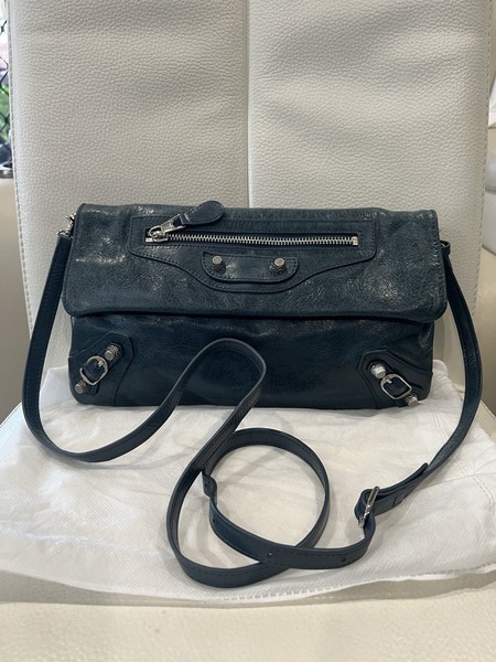 Balenciaga Blue Leather Crossbody Bag