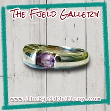 Vintage Amethyst Sterling Silver Sleek Modern Minimalist Ring 6