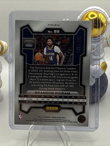 EL.10 Brandon Ingram 2023-24 Panini Prizm #89 Fast Break Blue /150 - Picture 2 of 2