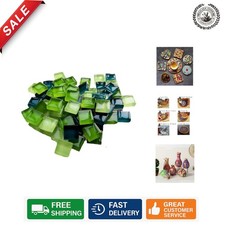 DIY Mosaic Glass Craft Kit - 100 Pieces Opaque Green Tiles for Artful Gifts