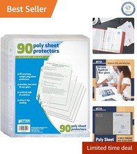 Archival Safe 90 Count Clear Top Loading Sheet Protectors - Document Organizer