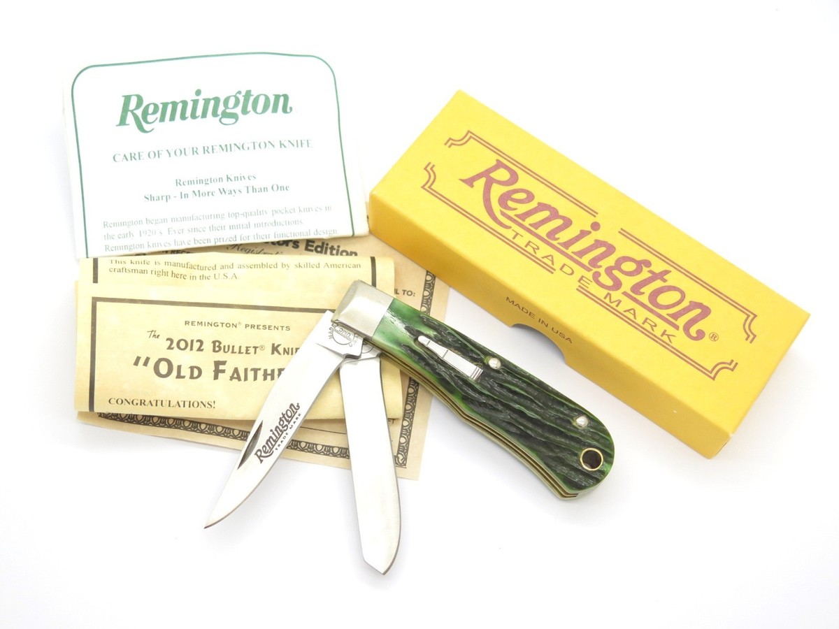 NIB REMINGTON 2012 BULLET KNIFE R1173 Old Faithful W/PAPERWORK AND
