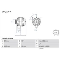Drehstromgenerator Bosch 0 986 047 540