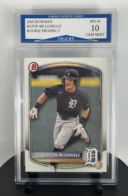 2025 Bowman Kevin McGonigle Tigers Rookie Prospect Card #BD-59 Gem