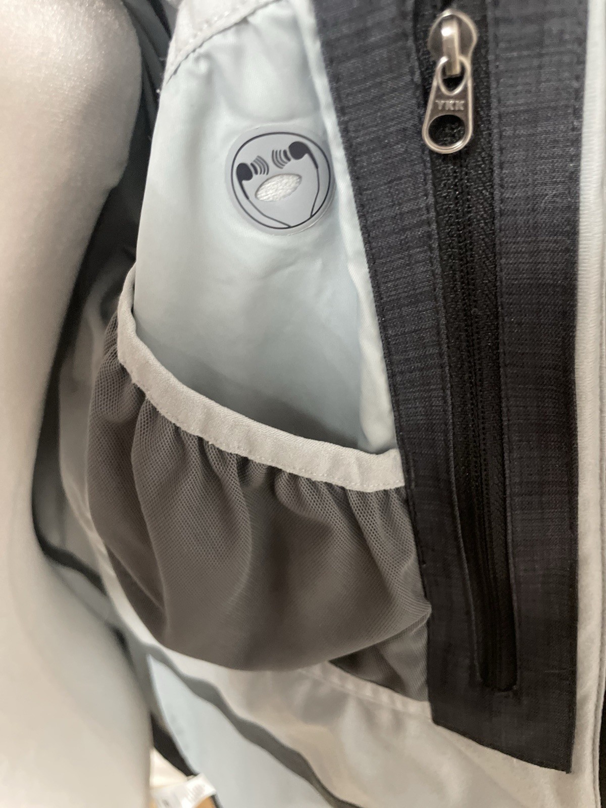 Hooded Jacket Gray Full Zip Snap Front Pockets RN… - image 9