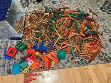 Lincoln Logs HUGE Lot 22.5 Pounds Vintage Roofs Windows, Lots Of Variety