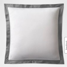 Ralph Lauren Home Organic Sateen Border European Sham 26"L x 26"W Graphite NWT