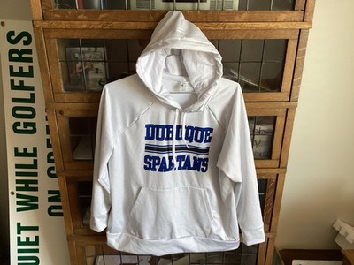 University of Dubuque Spartans FANTHREAD Gray SPELL OUT Performance Hoodie SZ XL