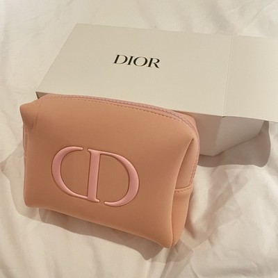 Christian Dior GWP Rosa CD Logo Reißverschluss Make-up Kulturbeutel Kosmetik Etui