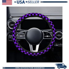 Checkered Race Flag Steering Wheel Cover 15 Inch Non-slip Breathable Universal Checkered Race Flag Steering Wheel Cover 15 Inch Non-slip Breathable Universal