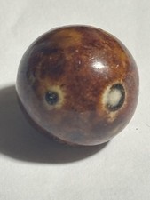 3/4 Inch Bennington Clay Marble 1800  s Brown Salt Glaze Mint Vintage