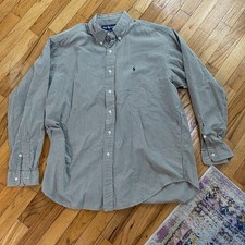 Vintage Polo Ralph Lauren Green/White Gingham Check Shirt Men  s L Blake
