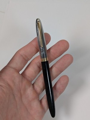 Vtg Black Sheaffer Sentinel Snorkel White Dot Fountain Pen Gold 14K Nib