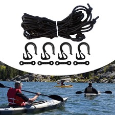 Elastic Deck Cargo Net Kayak for Canoe Fishing Rigging 4 Hooks Mesh Bungee