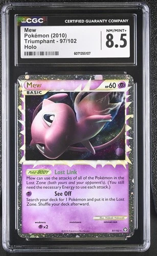 CGC 8.5 Mew 2010 Triumphant 97/102 Holo Pokemon Card