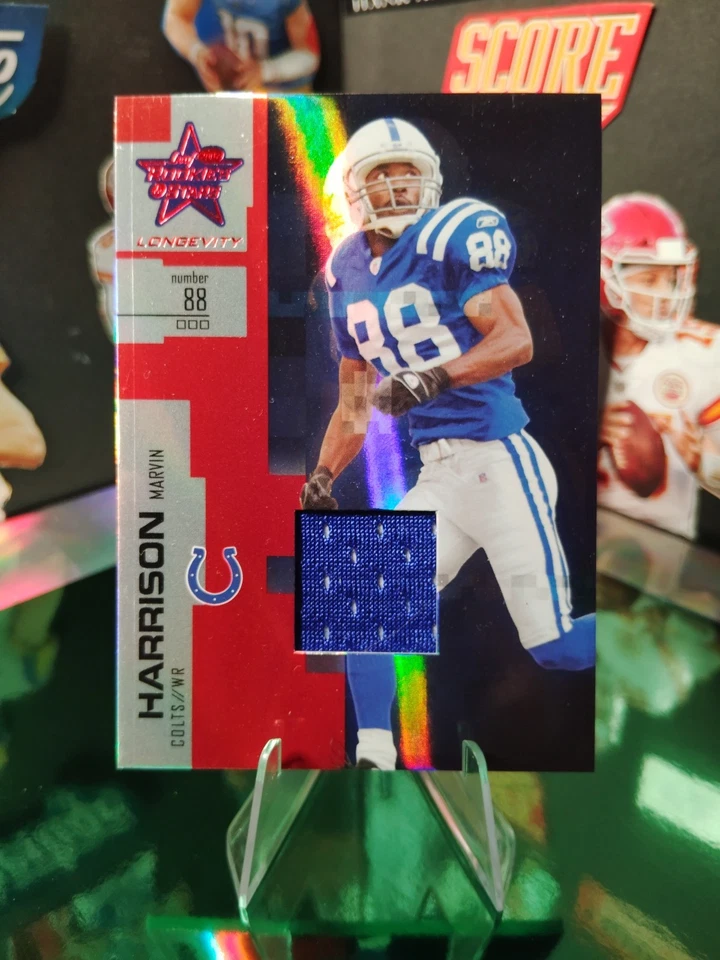 2007 Donruss Leaf Rookies & Stars Football Red/blue patch #82 /250 Marvin... - Image 4 of 4