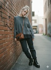ZARA Charcoal Ruffle Side Sweatshirt Soft Grunge Downtown Girl S Coquettecore